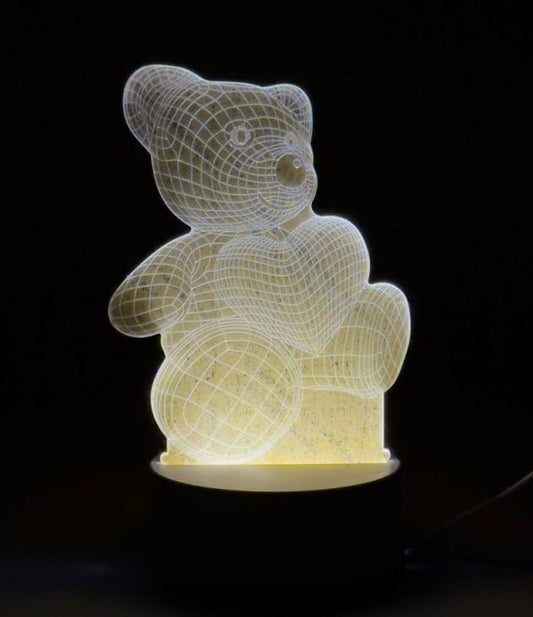 Lampa 3D LED cu Ursuleț – Iluminare Adorabilă și Plină de Căldură