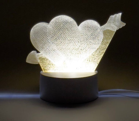 Lampa 3D LED cu 2 Inimi – Iluminare Romantică și Decorativă